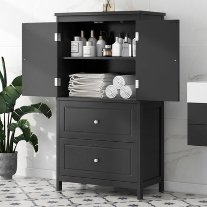 Black Bathroom Storage Cabinet with Drawers