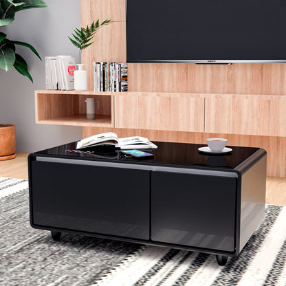 Smart Coffee Table with Bluetooth & USB Charging