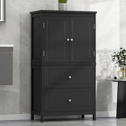 Black Bathroom Storage Cabinet with Drawers