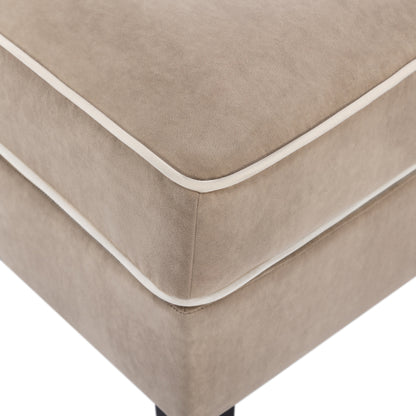 Velvet Wingback Accent Chair – Tan & Cream