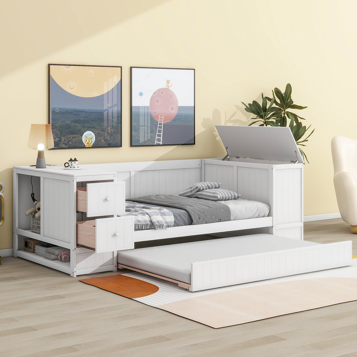 Twin Daybed with Storage White