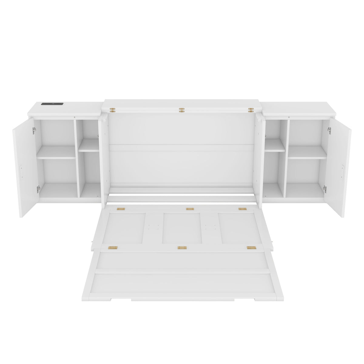 Full Size Murphy Bed with Storage and USB Ports
