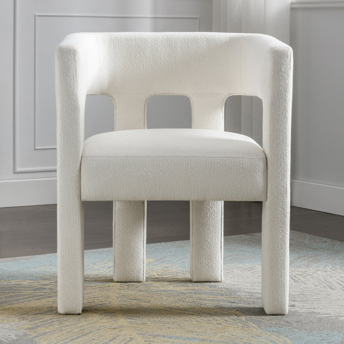 Contemporary Accent Chair Beige Upholstery