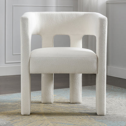 Contemporary Accent Chair Beige Upholstery