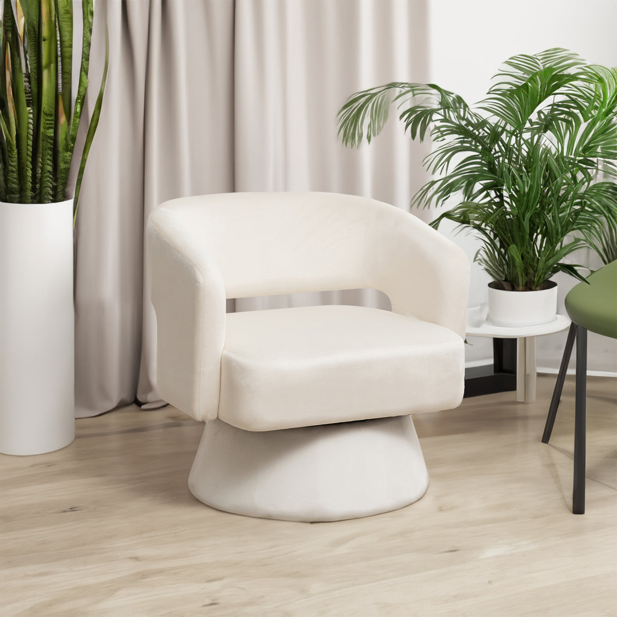 Velvet Swivel Club Chair