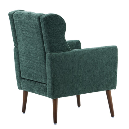 Upholstered Modern Accent Chair Blackish Green