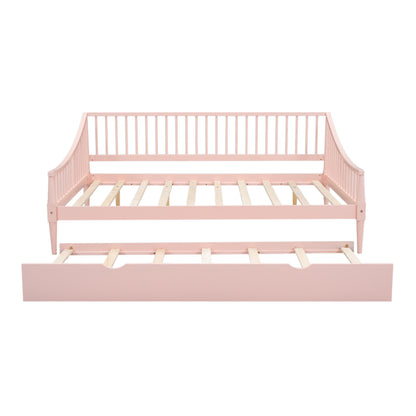 Full Daybed with Trundle Pink Finish