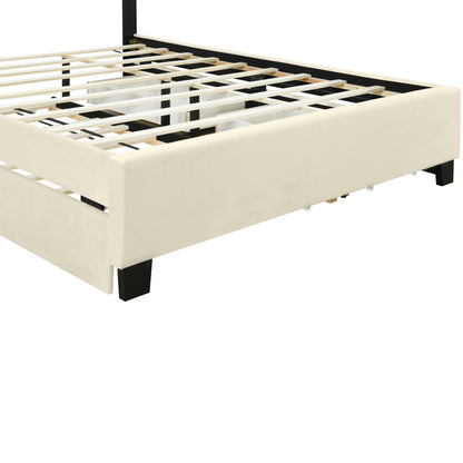 Queen Upholstered Bed Beige