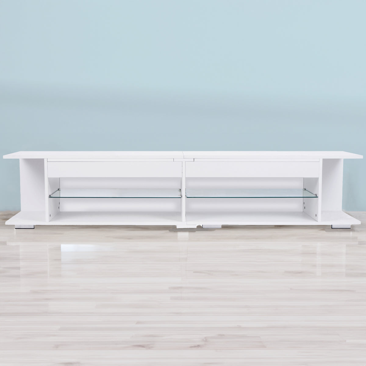 LED TV Stand High Gloss White