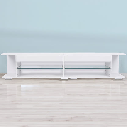 LED TV Stand High Gloss White