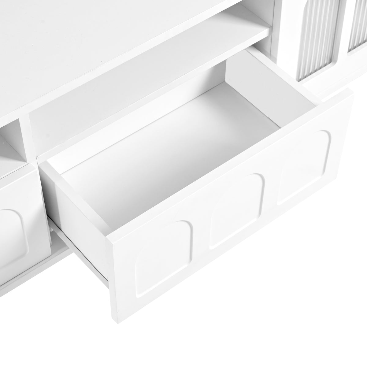 Cream Gloss LED TV Stand – 80”