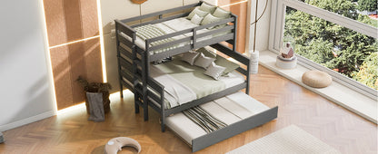 Twin Over Full Bunk Bed Gray