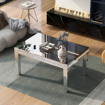 Crystal Base Coffee Table Silver