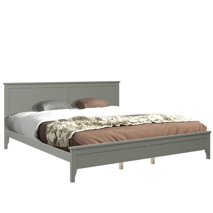 Gray Platform Bed King