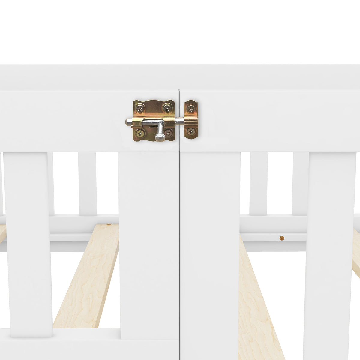 Twin Floor Bed with Guardrails White