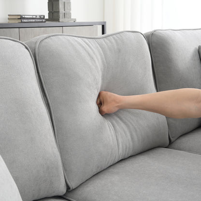 Modern U-Shape Sectional Sofa Light Gray