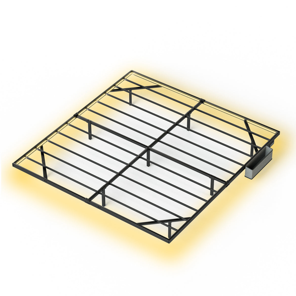 Floating Platform Bed Frame with LED Headboard