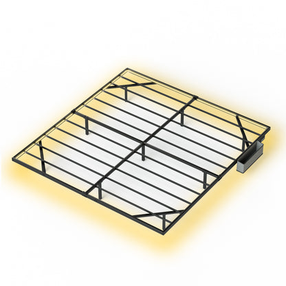 Floating Platform Bed Frame with LED Headboard