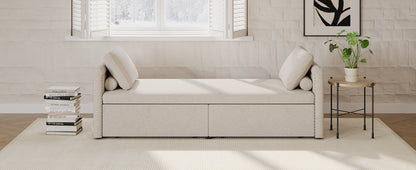 Linen Reclining Chaise Lounge – Beige