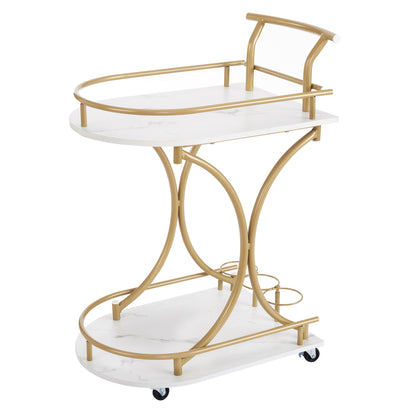 Double-Tier Industrial Bar Cart – Black Metal