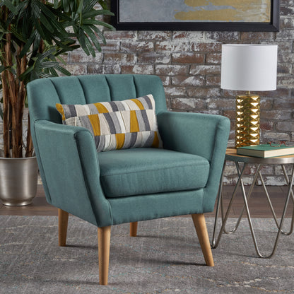 Mid-Century Dark Teal Accent Chair