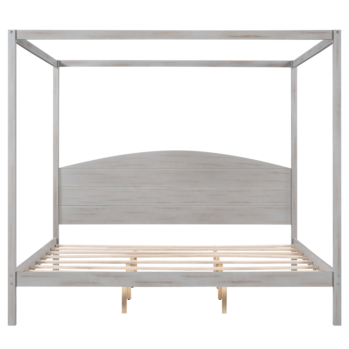 King Canopy Bed Gray Wash
