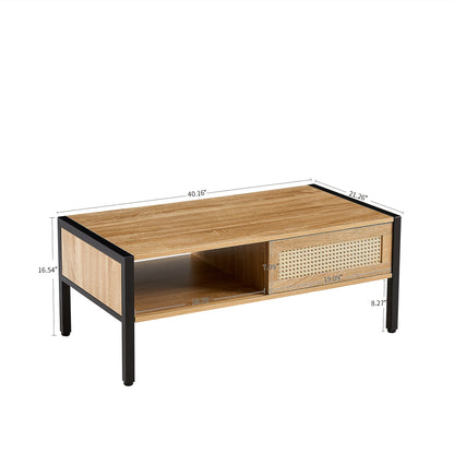 Rattan Coffee Table – Modern Natural Weave