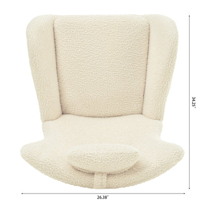 Modern Rocking Chair – Rubber Legs & Chenille Fabric