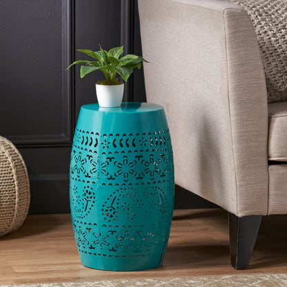 Ruby Accent Side Table – Teak Finish