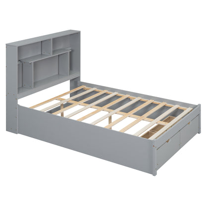 Full Platform Bed Gray