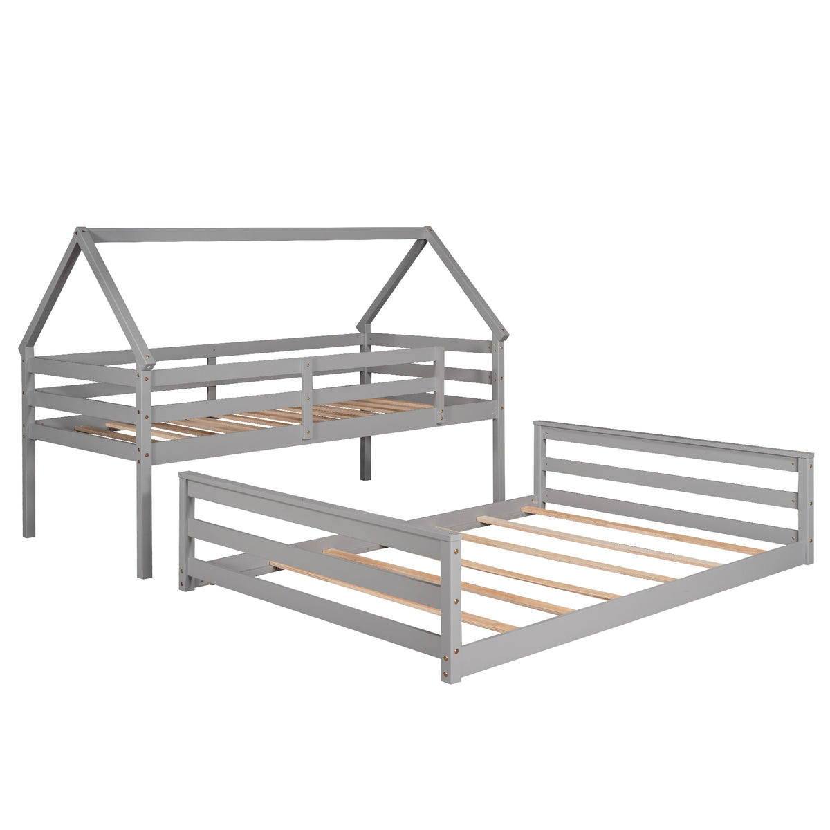 Full Bunk Bed Gray