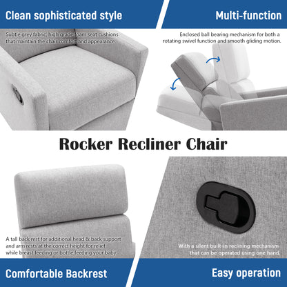 Upholstered Rocker Chair Gray