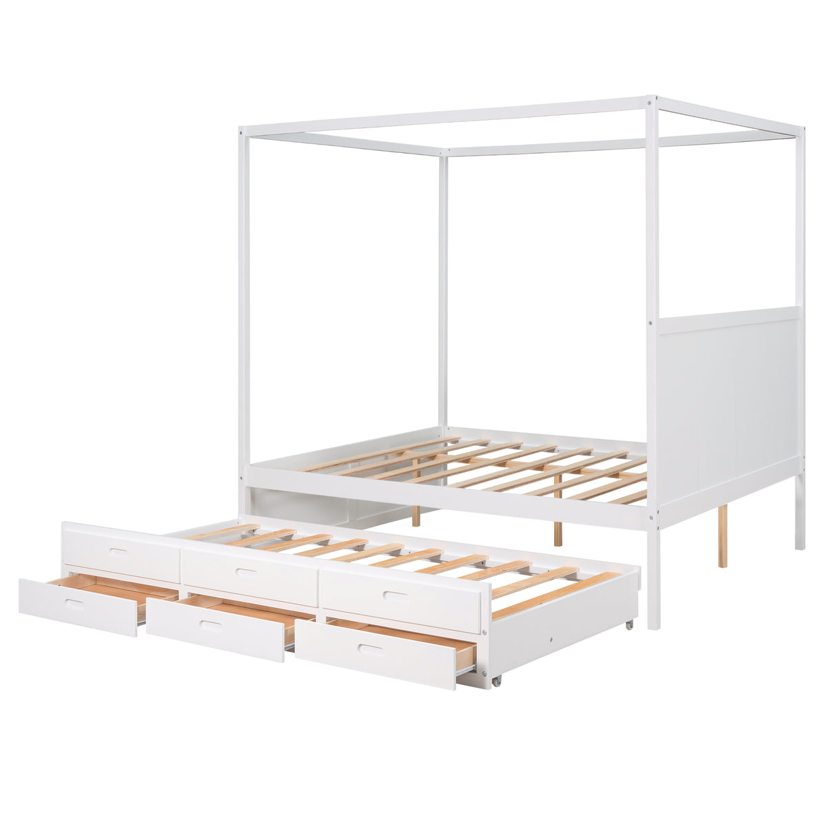 Queen Canopy Bed White
