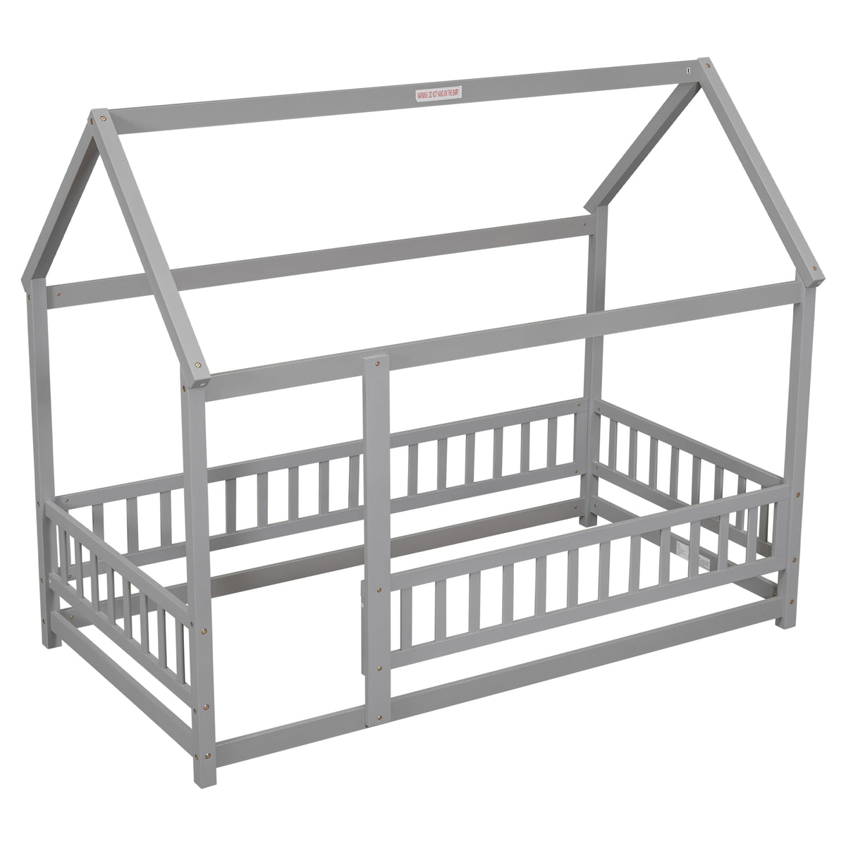 Twin Floor Bed Grey