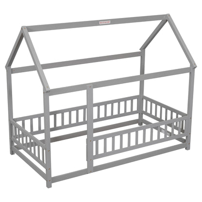 Twin Floor Bed Grey