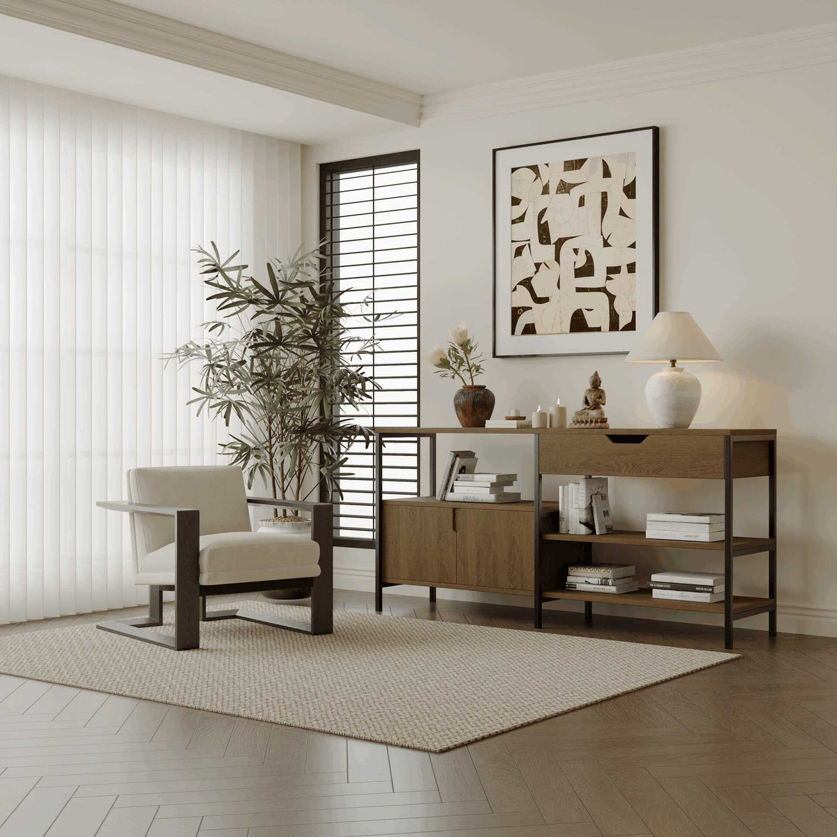 Living Room Storage Cabinet with Drawers