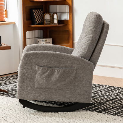 Accent Rocking Chair with Footrest Beige