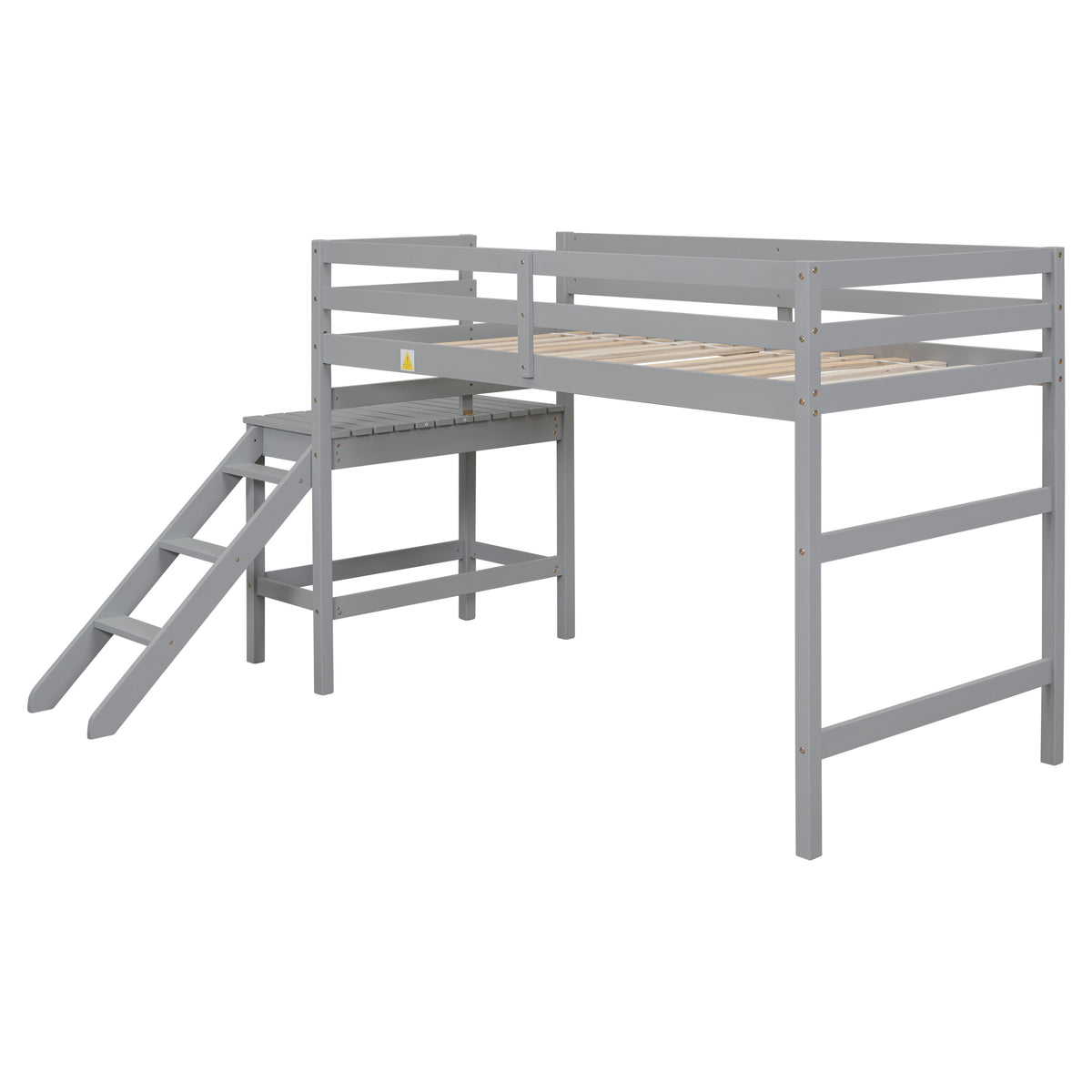 Twin Loft Bed Gray