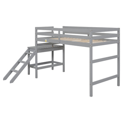 Twin Loft Bed Gray