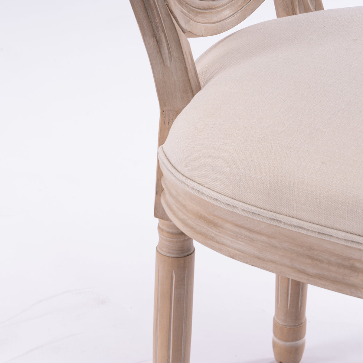 French Style Rattan Back Dining Chair Set (2 pcs) – Cream