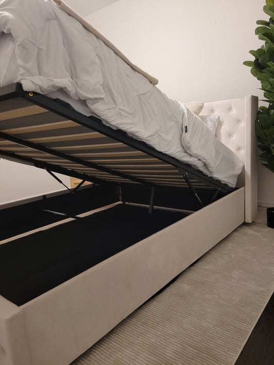Adam Hydraulic Lift Up Storage Platform King Bed