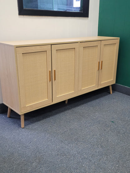 Accent Rattan Sideboard Buffet Cabinet with 4 Rattan Doors.