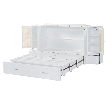 Murphy Wall Bed with Drawers White Finish