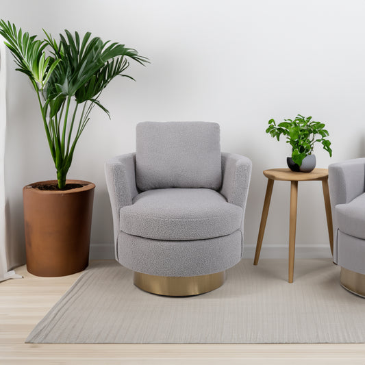 Teddy Barrel Accent Chair – Gray