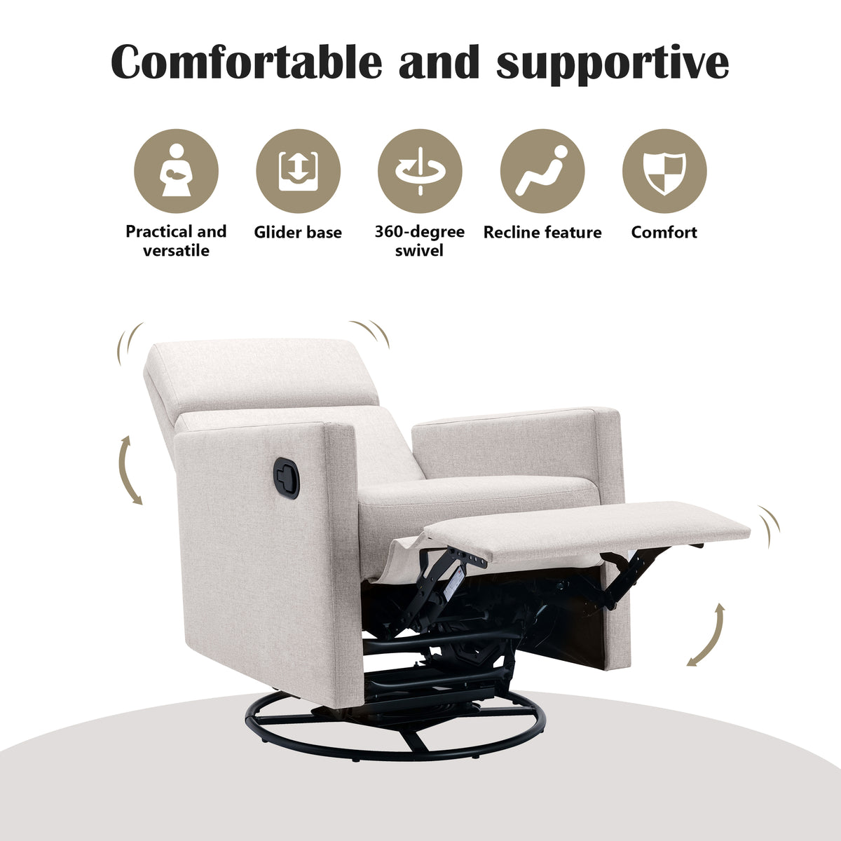 Upholstered Rocker Chair Tan
