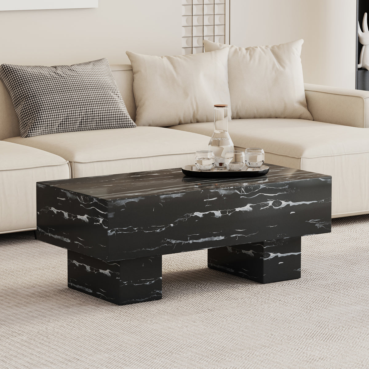 Black Modern Rectangle Coffee Table
