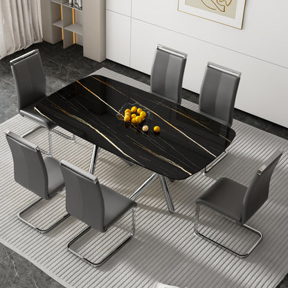 Large Minimalist Dining Table Gray