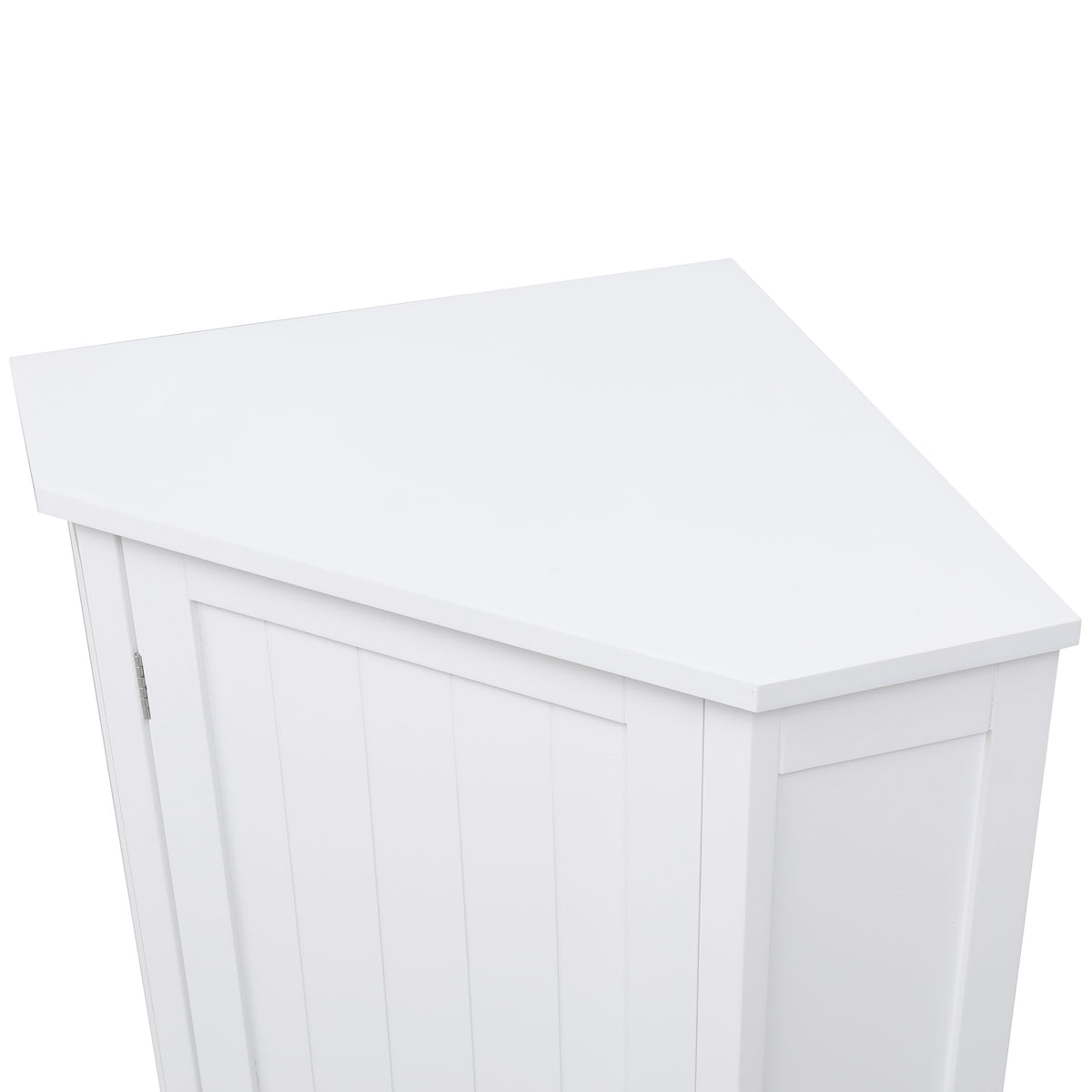 White Corner Bathroom Storage Cabinet Adjustable Shelves