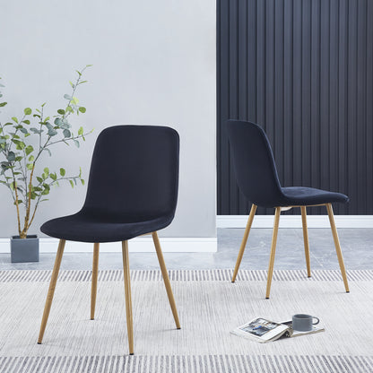 Set of 4 Black Dining Chairs Modern Design