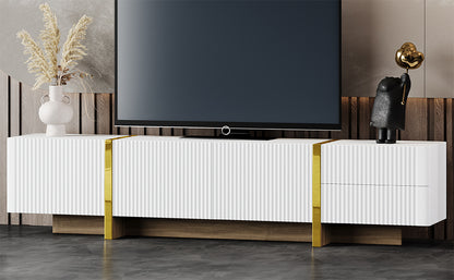 Luxury Fluted TV Stand White